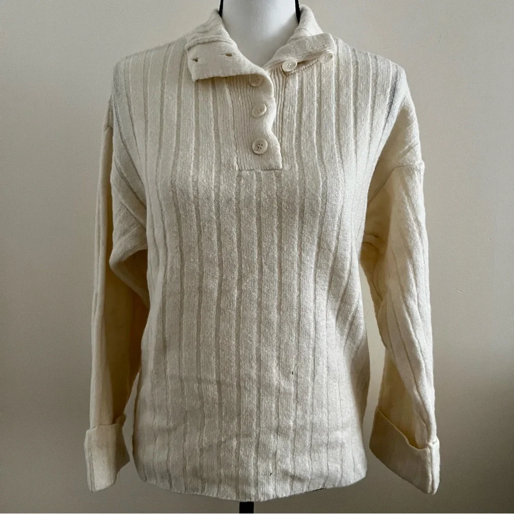 ASOS Ribbed Buttoned Turtle Neck - Picture 3 of 4